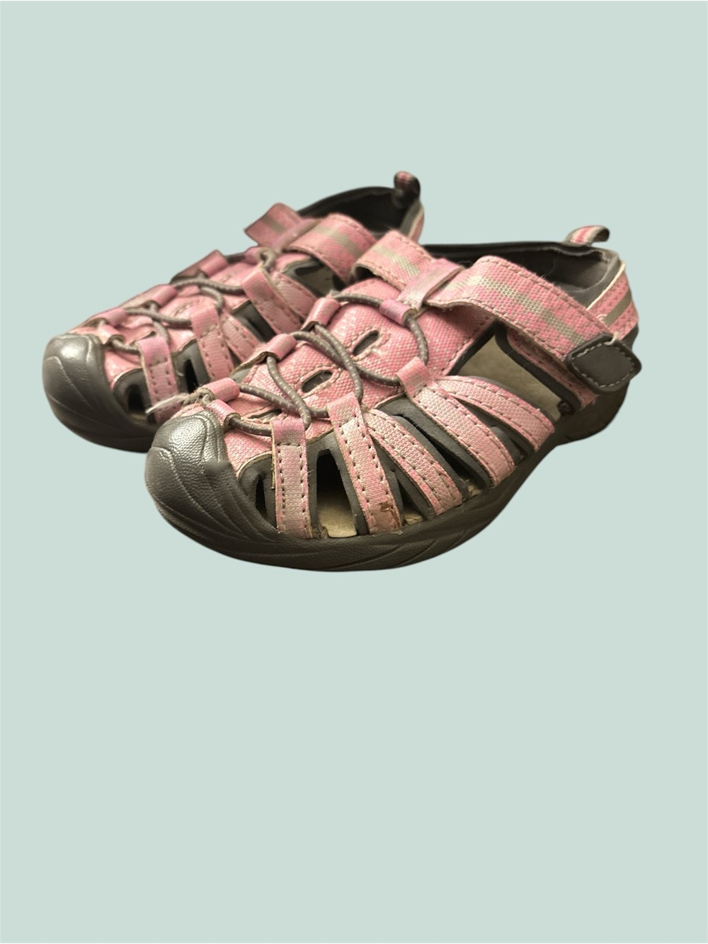Faded Glory Pink and Gray Closed-Toe Kids Sandals